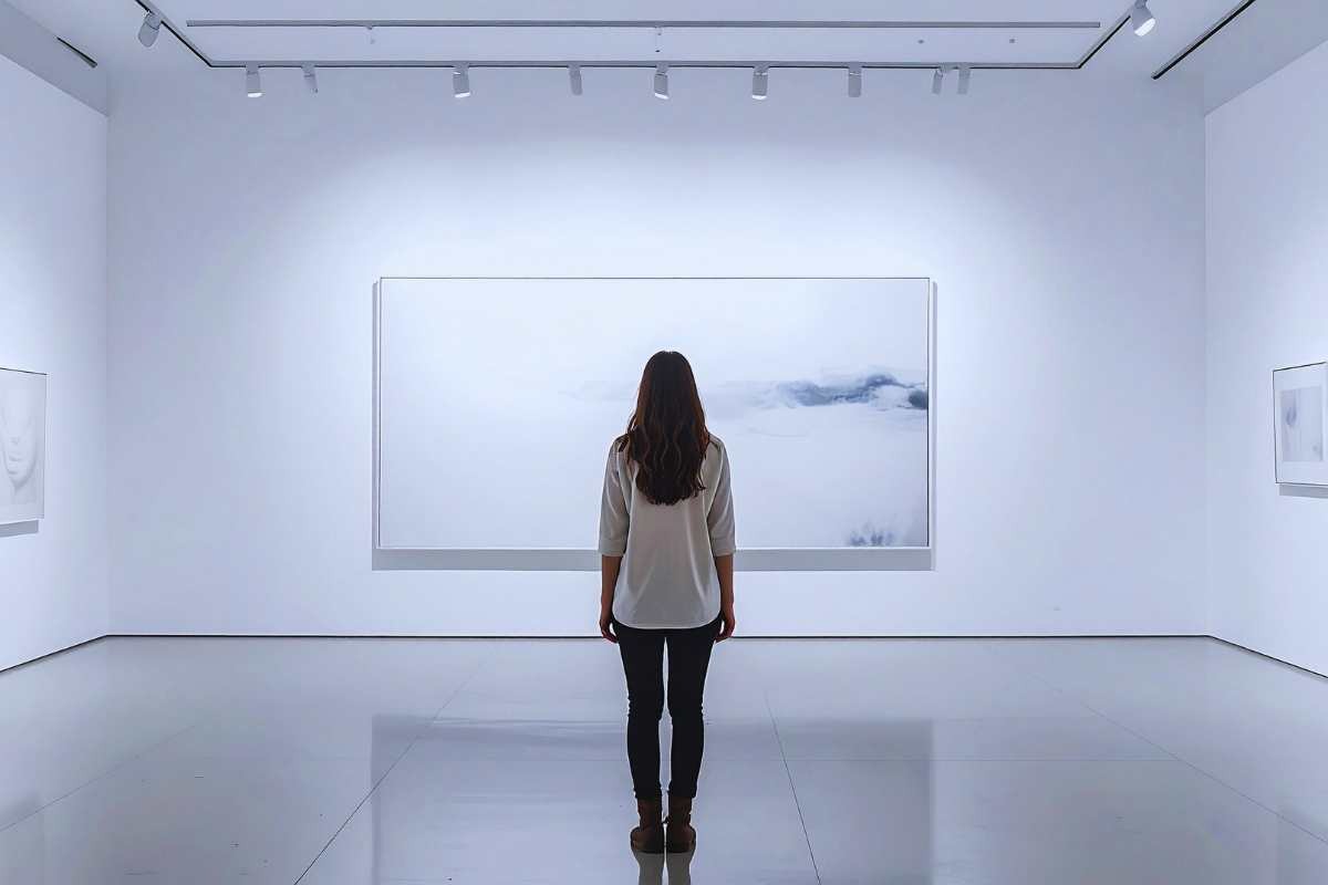 Ragazza di fronte ad un quadro