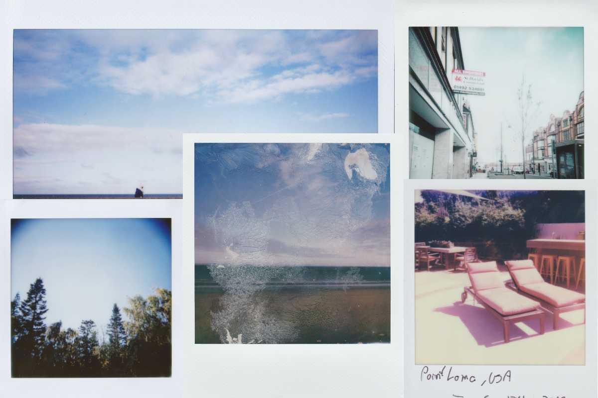 Insieme di foto formato polaroid