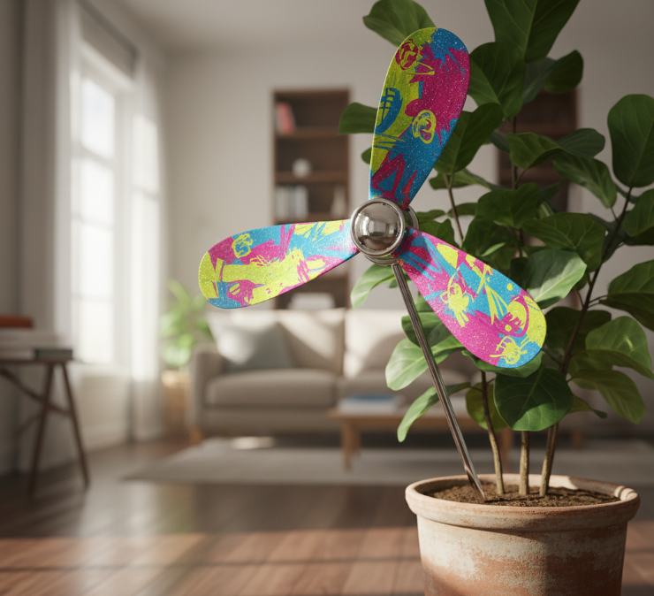 eliche di un ventilatore trasformate in decorazione