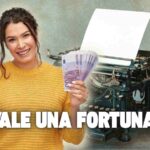 donna macchina da scrivere e scritta vale una fortuna