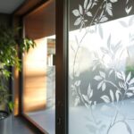 pellicola adesiva floreale sulla finestra